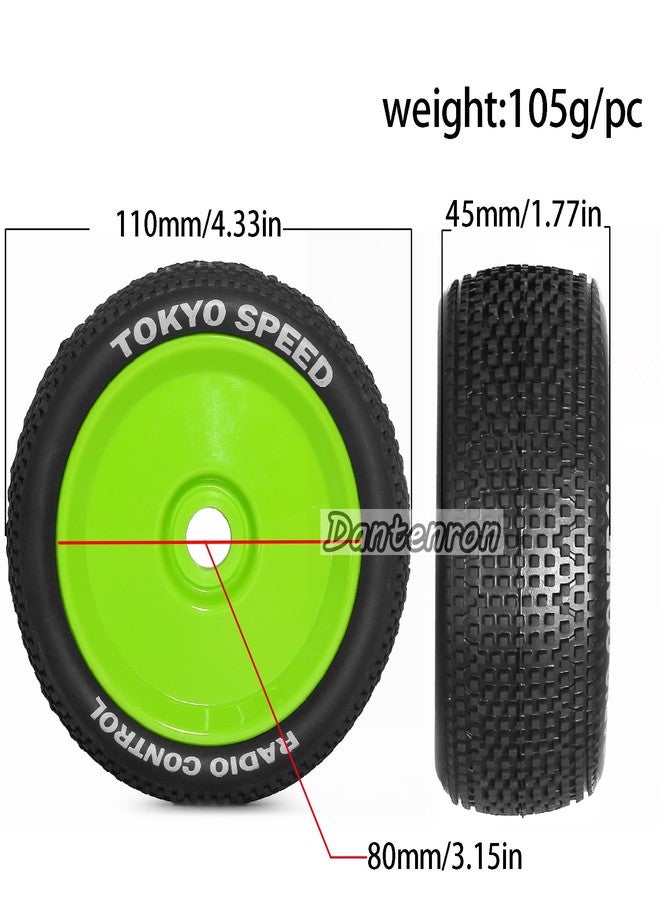 Dantenron 1:8 Scale Buggy Tires and Wheels Rims 17mm Hex Rubber Off Road Tyres for 1/8 RC Off-Road Truck Car Traxxas Arrma Typhon 6S 3S Talion 6S Losi 8ight HPI Vorza Flux Kyosho Hobao 4PCS (White) - Image 2